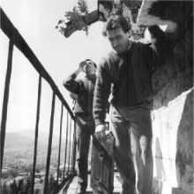 Celestino Caccia ed Emanuele Bertocchi sul campanile