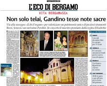 La pagina a colori di apertura de "La vita bergamasca" dedicata da l'Eco di Bergamo interamente a Gandino.