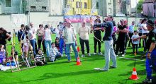 Un momento della gara di tiro con l'arco
