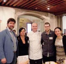 La delegazione gandinese insieme allo chef del Danieli Gian Nicola Colucci